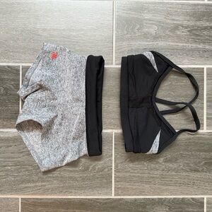 Gray and Black Sports Bra and Shorts Jo+Jax Set